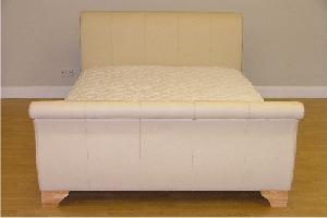 Luxury Leather Sleigh bed frame - with waterbed inside